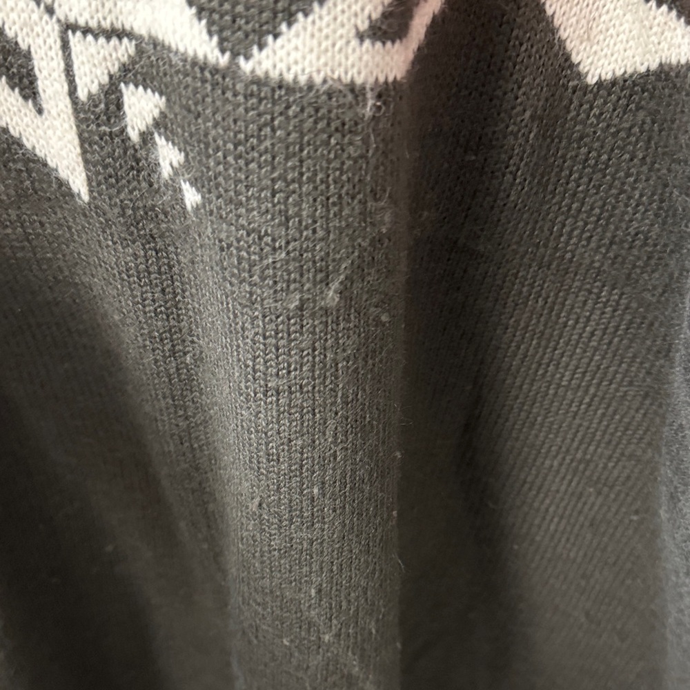 Cozy Red and Gray Zip-Up Men's Sweater - Picture 3 of 5